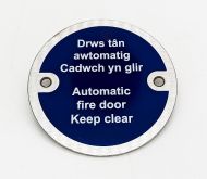  Auto Fire Door Keep Clear Welsh/English 75mm Dia
