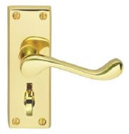  Scroll Furniture Lever Privacy Polished Brass