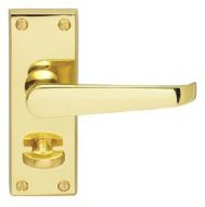  Victorian Privacy Latch Lever Polished Brass