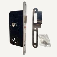 72mm Mortice Euro Escape Sashlock 60mm Poloshed Stainless Steel Radius Forend