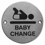  Pictogram Baby Change Room 75mm Dia SSS