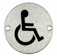  Pictogram Disabled 75mm Dia Stainless Steel