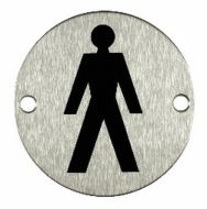  Pictogram Male 75mm Dia Stainless Steel
