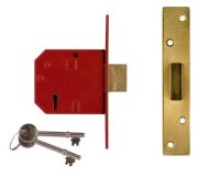 UNION J2134E-PL-2.50 5 Lever Deadlock BS 67mm 20mm Throw Brass