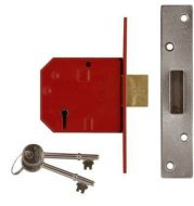 UNION J2134E-SC-3.00 5 Lever Deadlock BS 80mm 20mm Throw S/chrome