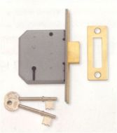 UNION J2177-PL-2.50 3 Lever Mortice Deadlock 63mm Brass