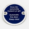 Auto Fire Door Keep Clear Welsh/English 75mm Dia (EACH)
