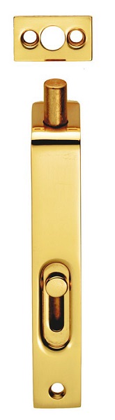 CARLISLE BRASS AA79 Flush Bolt (sunk) 102x15mm Polished Brass (EACH)