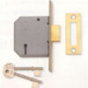 UNION J2177-PL-2.50 3 Lever Mortice Deadlock 63mm Brass (EACH)