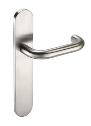 Lever On Latch Radius Plate Sprung 304 SSS (PAIR)