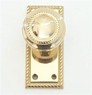 CARLISLE BRASS Georgian Knob On Plate 4.5x2 PB (PAIR)