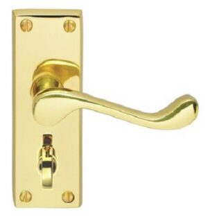 Scroll Furniture Lever Privacy Polished Brass (Per SET)