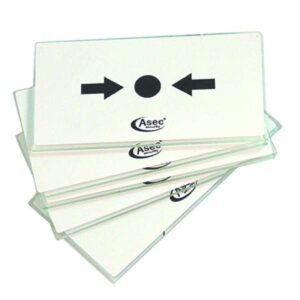 ASEC Spare Glass For Fire Point Switch 80x45 (Per PK 5)