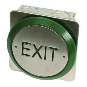 ASEC Exit Switch Large Round SS/Green & Pattress (Per EACH)