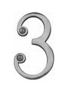 Numeral Face Fix 76mm No.3 Polished Chrome (Per EACH)