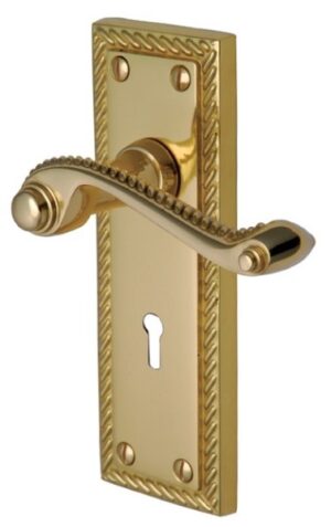 Georgian Lever Lock 152x52mm Polished Brass (Per SET)