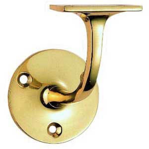 Handrail Bracket 76mm Polished Brass (Per EACH)
