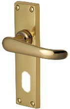 Windsor Lever Oval Lock 154x40mm Polished Brass (Per SET)