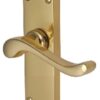 Bedford Lever Latch Furniture 119x40mm Polished Brass (Per SET)