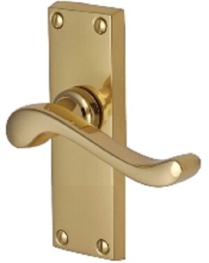 Bedford Lever Latch Furniture 119x40mm Polished Brass (Per SET)