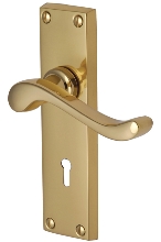 Bedford Lever Lock Furniture 154x40mm Polished Brass (Per SET)