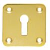 Escutcheon Key Square 50 x 50mm Polished Brass (PAIR)