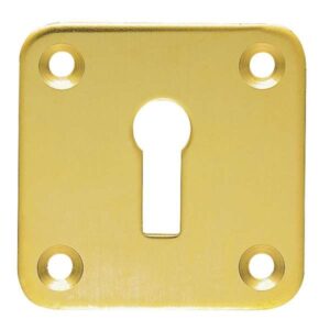 Escutcheon Key Square 50 x 50mm Polished Brass (Per PAIR)