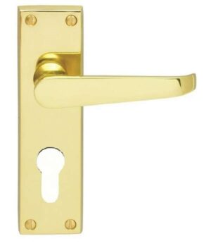 Victorian Lever Furniture Euro Polished Brass (Per SET)