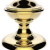 Centre Door Knob Round 3 Victorian Polished Brass (Per EACH)