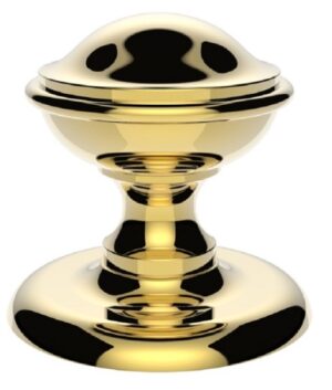 Centre Door Knob Round 3 Victorian Polished Brass (Per EACH)