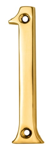 CARLISLE BRASS N1PVD Numeral 76mm No.1 Stainless Brass PVD (Per EACH)