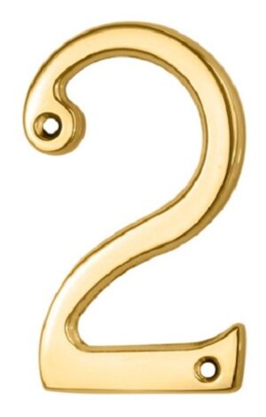 CARLISLE BRASS N2PVD Numeral 76mm No.2 Stainless Brass PVD (Per EACH)