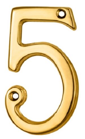 CARLISLE BRASS N5PVD Numeral 76mm No.5 Stainless Brass PVD (Per EACH)