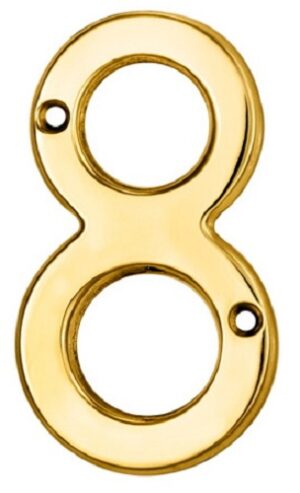 CARLISLE BRASS N8PVD Numeral 76mm No.8 Stainless Brass PVD (Per EACH)