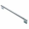 FINGERTIP DESIGN Bar Handle With Keyhole Posts 128mm Satin Nickel/Polished Chrome (Per EACH)