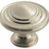 FINGERTIP DESIGN Traditional Cupboard Knob 34mm Satin Nickel (Per EACH)