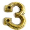 KIRKPATRICK B1976/3 Numeral 1.3/4 '3' Antique Brass (Per EACH)