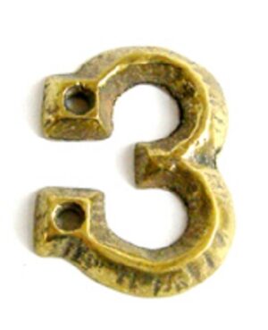 KIRKPATRICK B1976/3 Numeral 1.3/4 '3' Antique Brass (Per EACH)