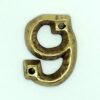 KIRKPATRICK B1976/9 Numeral 1.3/4 '9' Antique Brass (Per EACH)