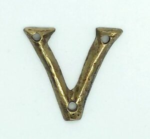 KIRKPATRICK B1976/V +B1976/V Letter 1.3/4 'V' Antique Brass (Per EACH)