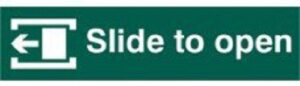 Sign Slide To Open Left 200x50mm PVC (Per EACH)