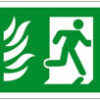 Sign Fire Exit (Flame) Up Self Adhesive 400x150 (Per EACH)