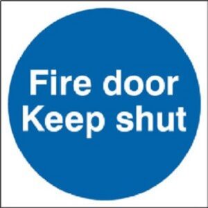 Sign Fire Door Keep Shut Plas 100x100 (Per EACH)