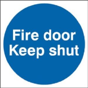 Sign Fire Door Keep Shut Self Adhesive 100x100 (Per EACH)
