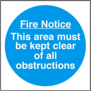 Sign 'Fire Notice..' Plas 150x150 (Per EACH)