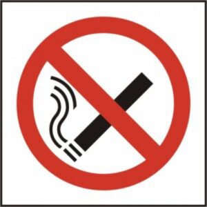 Sign 'No Smoking' Symbol Self Adhesive 100x100 (Per EACH)