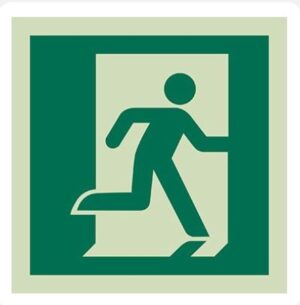 Sign 'Running Man' R Self-Adhesive 150x150 Photoluminescent (Per EACH)