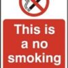 Sign No Smoking Area 200x300 Rigid Plastic (Per EACH)