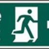 Sign Fire Exit Arrow Right Self Adhesive 400x150 (Per EACH)