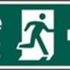 Sign Fire Exit Arrow Right Self Adhesive 600x200 (Per EACH)